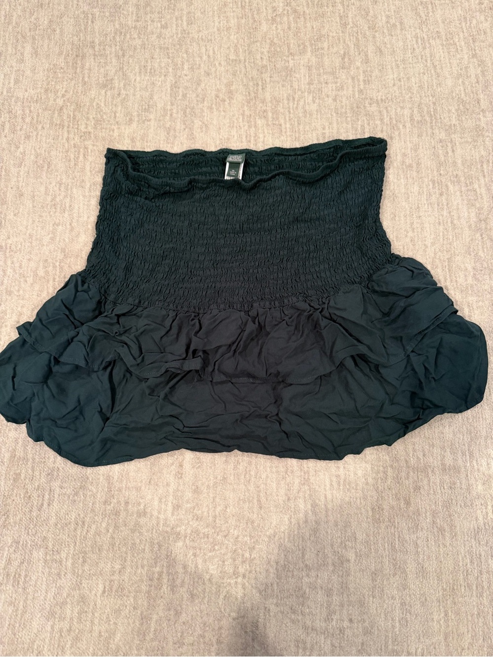 Wild Fable Smocked Peplum Green Skirt with Ruffle Hem